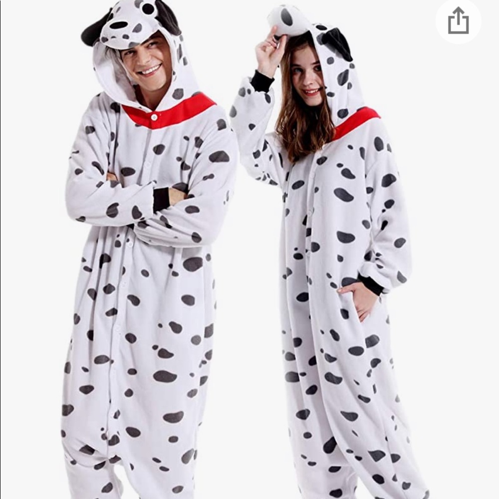 Small Unisex Adult Dalmatian Onesie Costume Size Small